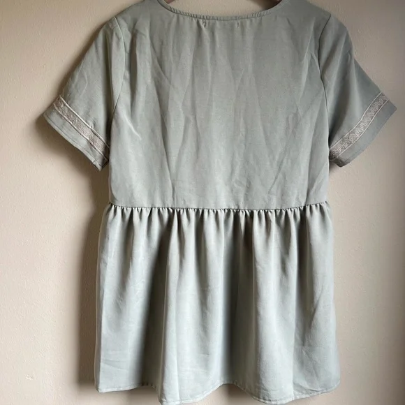 Sage Green Babydoll Top - Picture 3 of 3